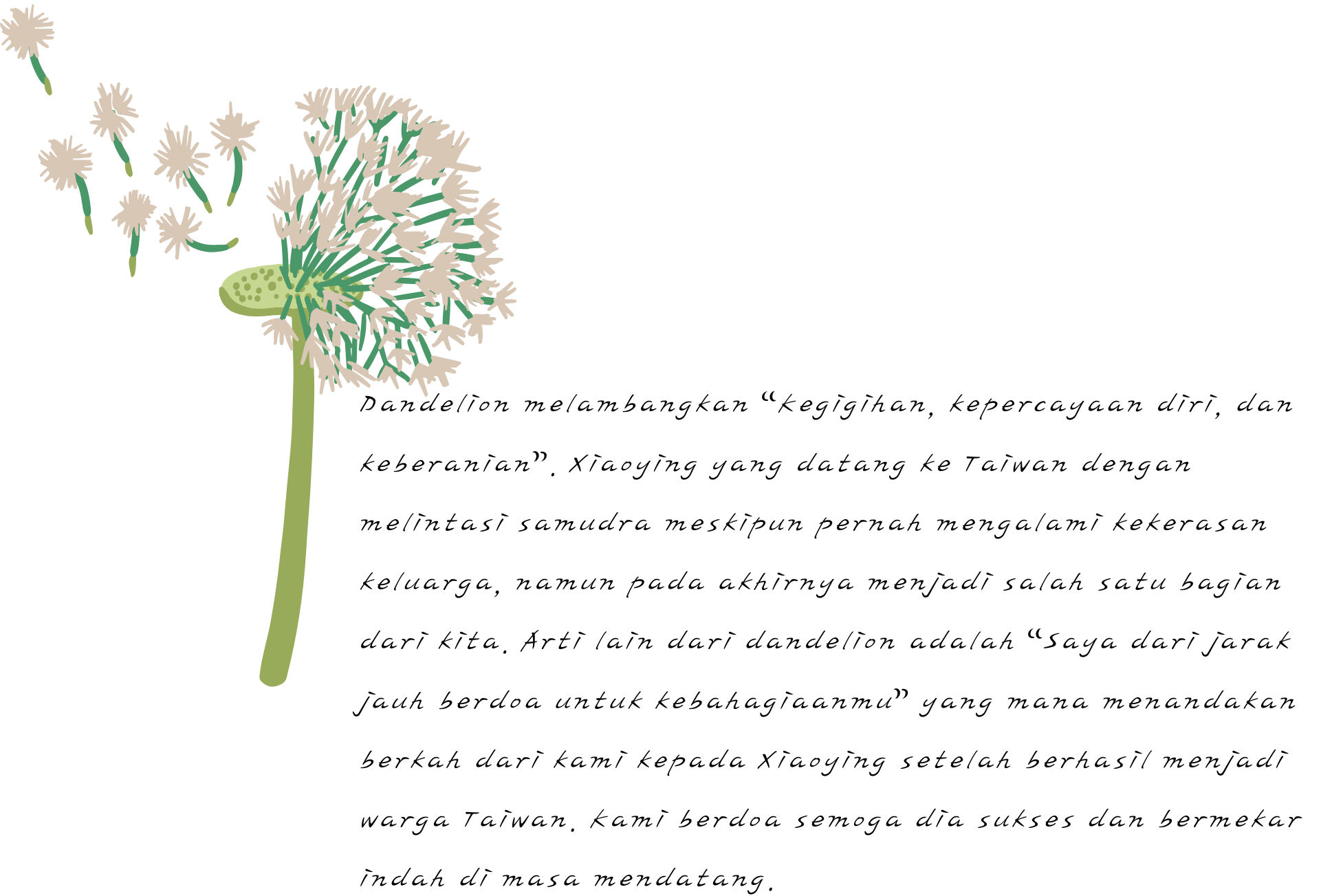 Dandelion yang melintasi samudra