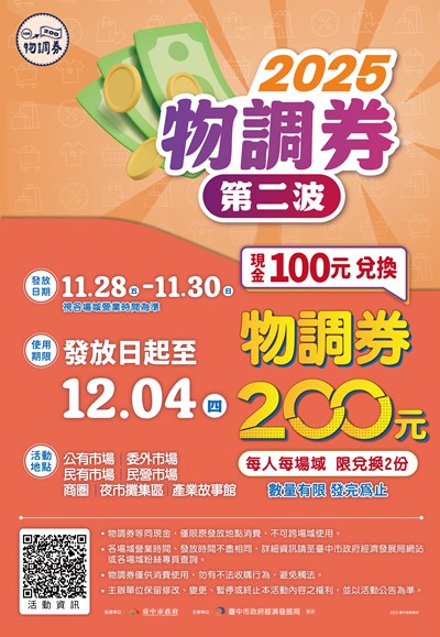 「2025物調券第二波」活動海報