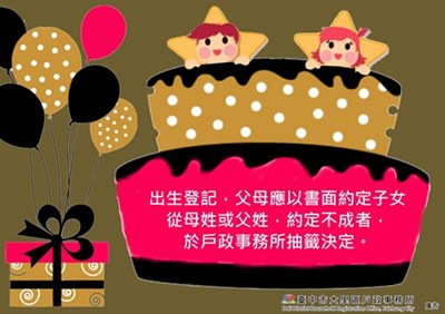 111年下半年-子女姓氏父母約定,母姓父姓一樣好